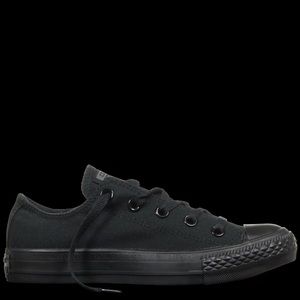 all black low top converse